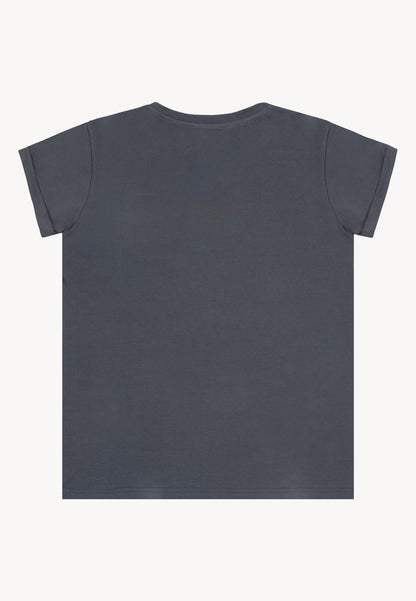 Grafitowy T-shirt z autorskim wzorem IOLA