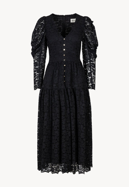 Midi sukienka z czarnej koronki ISORELLA