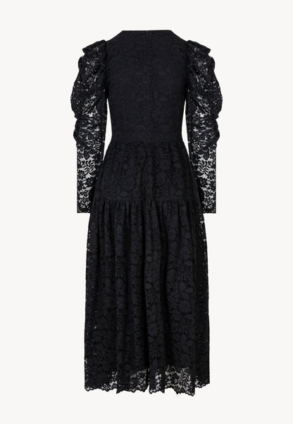 Midi sukienka z czarnej koronki ISORELLA