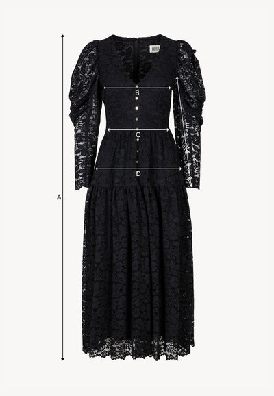 Midi sukienka z czarnej koronki ISORELLA