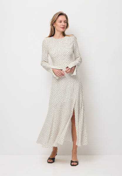 Kremowa midi sukienka z wiskozy IVYNI