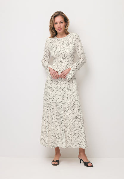 Kremowa midi sukienka z wiskozy IVYNI