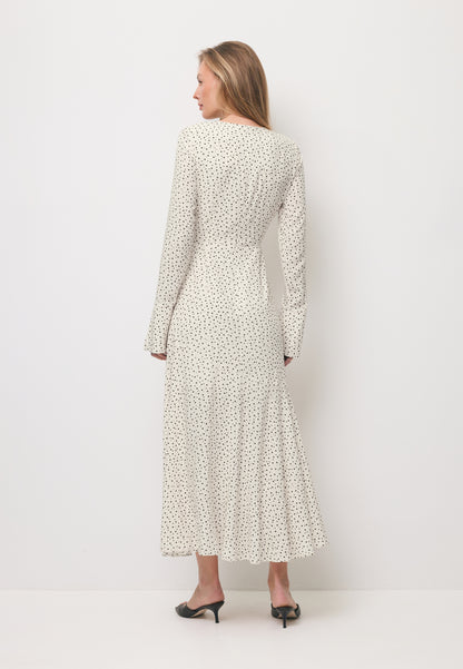 Kremowa midi sukienka z wiskozy IVYNI