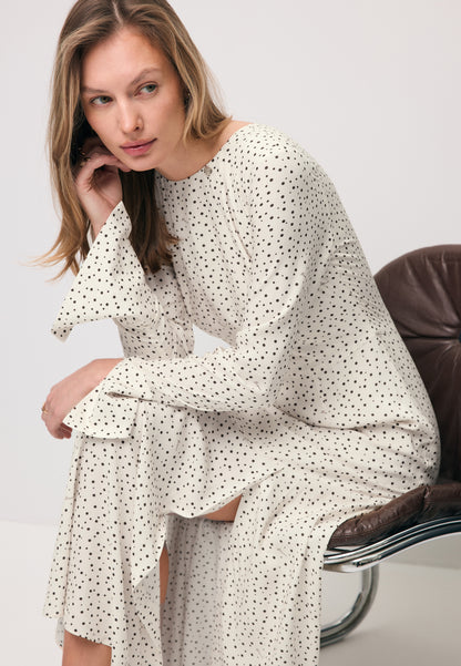 Kremowa midi sukienka z wiskozy IVYNI