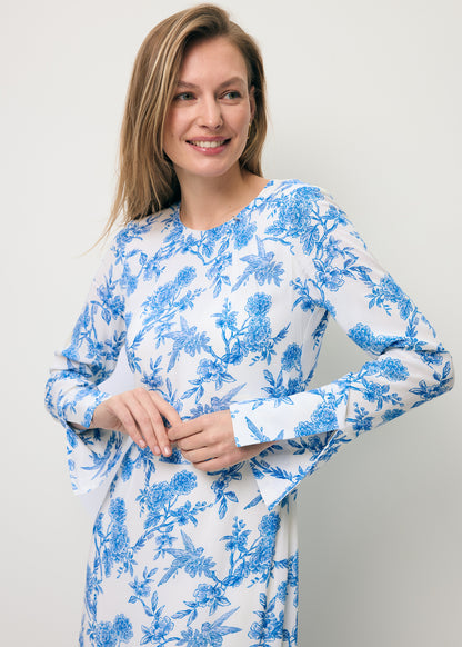 Niebieska midi sukienka z wiskozy IVYNI