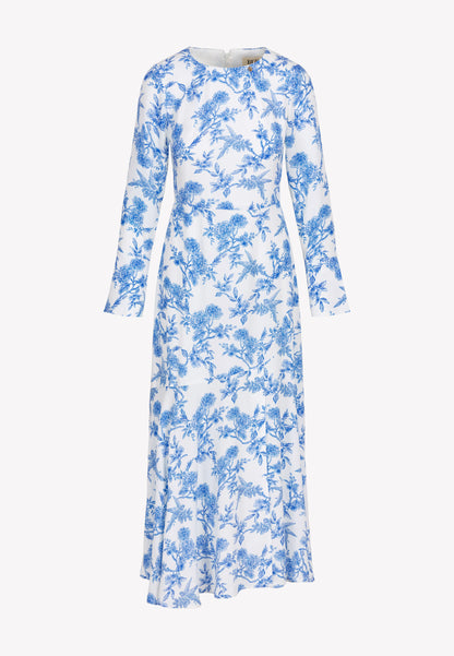 Niebieska midi sukienka z wiskozy IVYNI