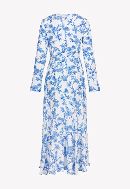 Niebieska midi sukienka z wiskozy IVYNI