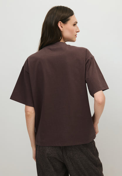 Brązowy T-shirt z logo JONI