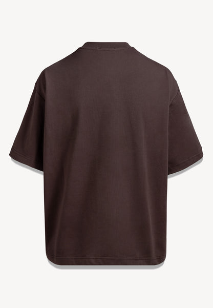 Brązowy T-shirt z logo JONI