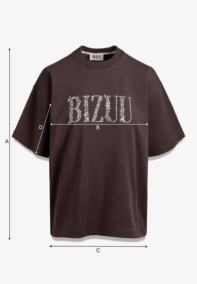 Brązowy T-shirt z logo JONI
