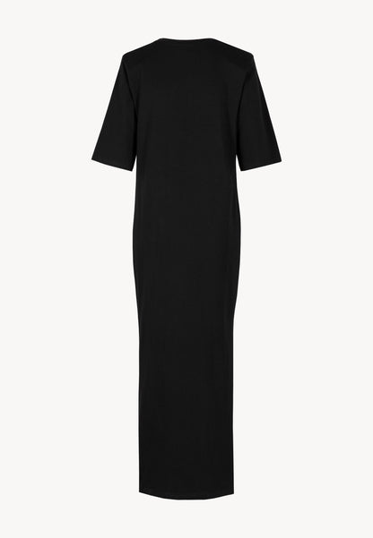 Czarna sukienka maxi z dzianiny JULISSA