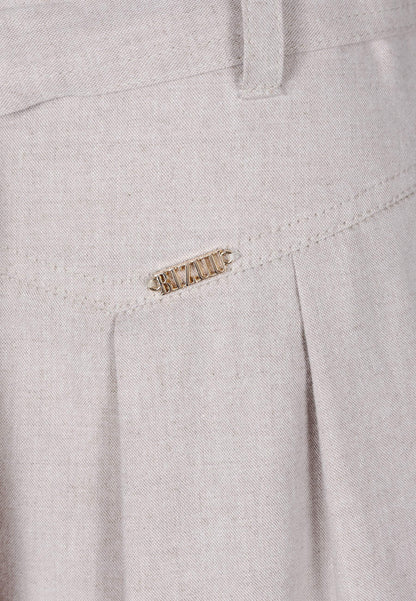 Beżowe szerokie spodenki z wysokim stanem KANDYS