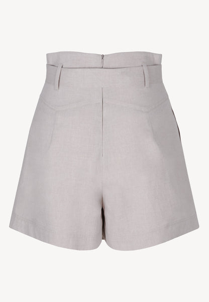 Beżowe szerokie spodenki z wysokim stanem KANDYS