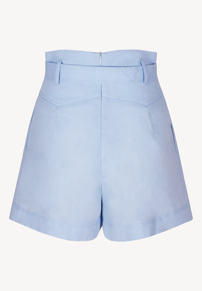 Błękitne szerokie spodenki z wysokim stanem KANDYS