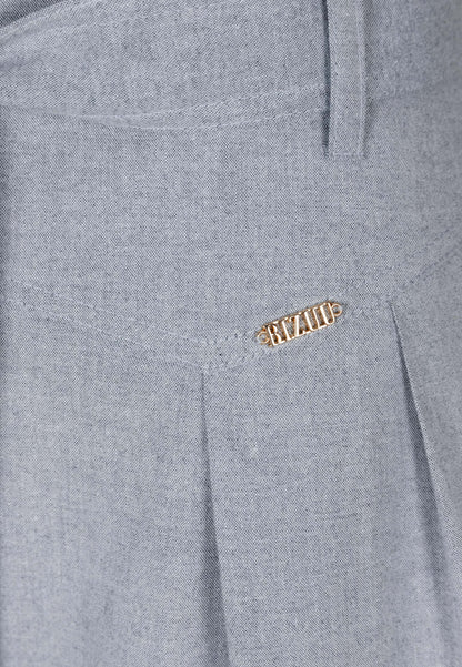 Szare szerokie spodenki z wysokim stanem KANDYS