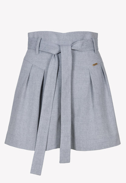 Szare szerokie spodenki z wysokim stanem KANDYS