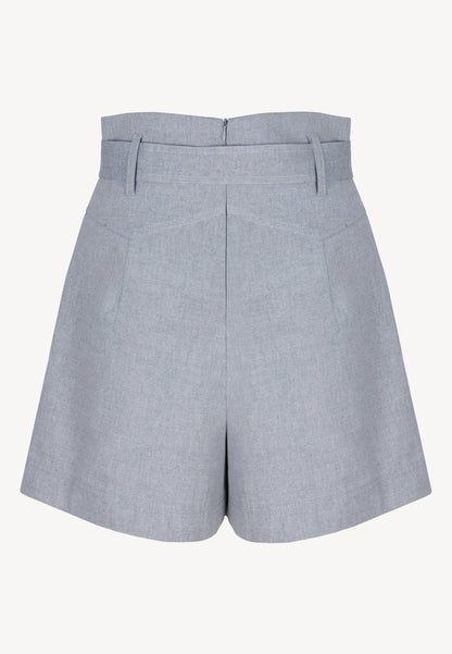 Szare szerokie spodenki z wysokim stanem KANDYS