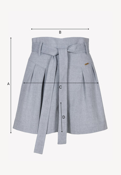 Szare szerokie spodenki z wysokim stanem KANDYS