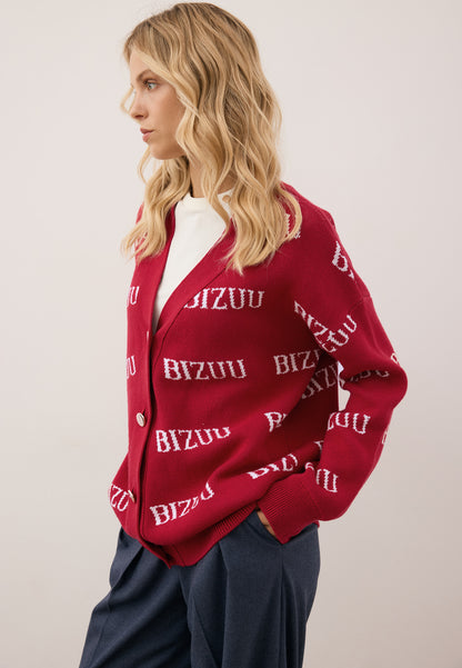 Bordowy kardigan oversize zapinany na guziki KYLE