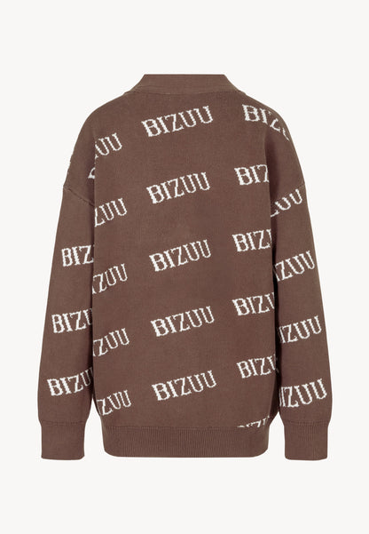 Brązowy kardigan oversize zapinany na guziki KYLE
