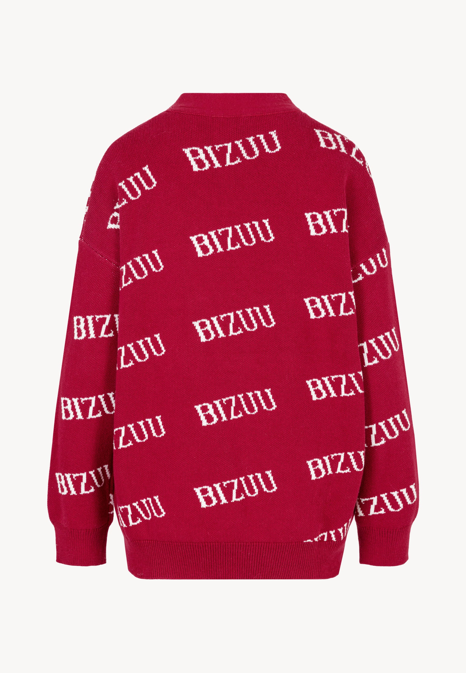 Tył bordowego swetra w logo BIZUU KYLE.