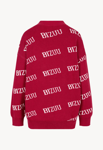 Bordowy kardigan oversize zapinany na guziki KYLE