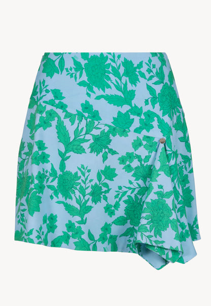 Niebieska mini spódniczka w kwiaty LANNIL