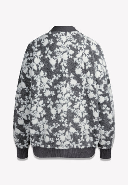 Szary kardigan LANZAR w autorski print