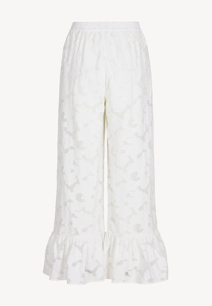 Kremowe spodnie w kwiatowy wzór LAVENDOU