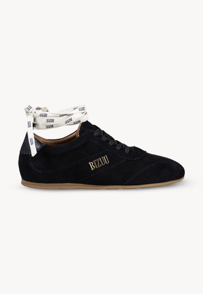 Zamszowe sneakersy damskie LEOLA czarne