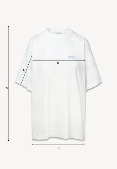 Kremowy t-shirt LETTER z autorską grafiką