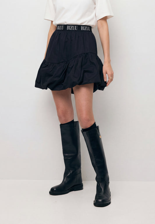Czarna spódnica mini z logowaną gumą LILIBET