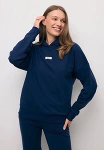 Granatowa bluza oversize z kapturem LINDI