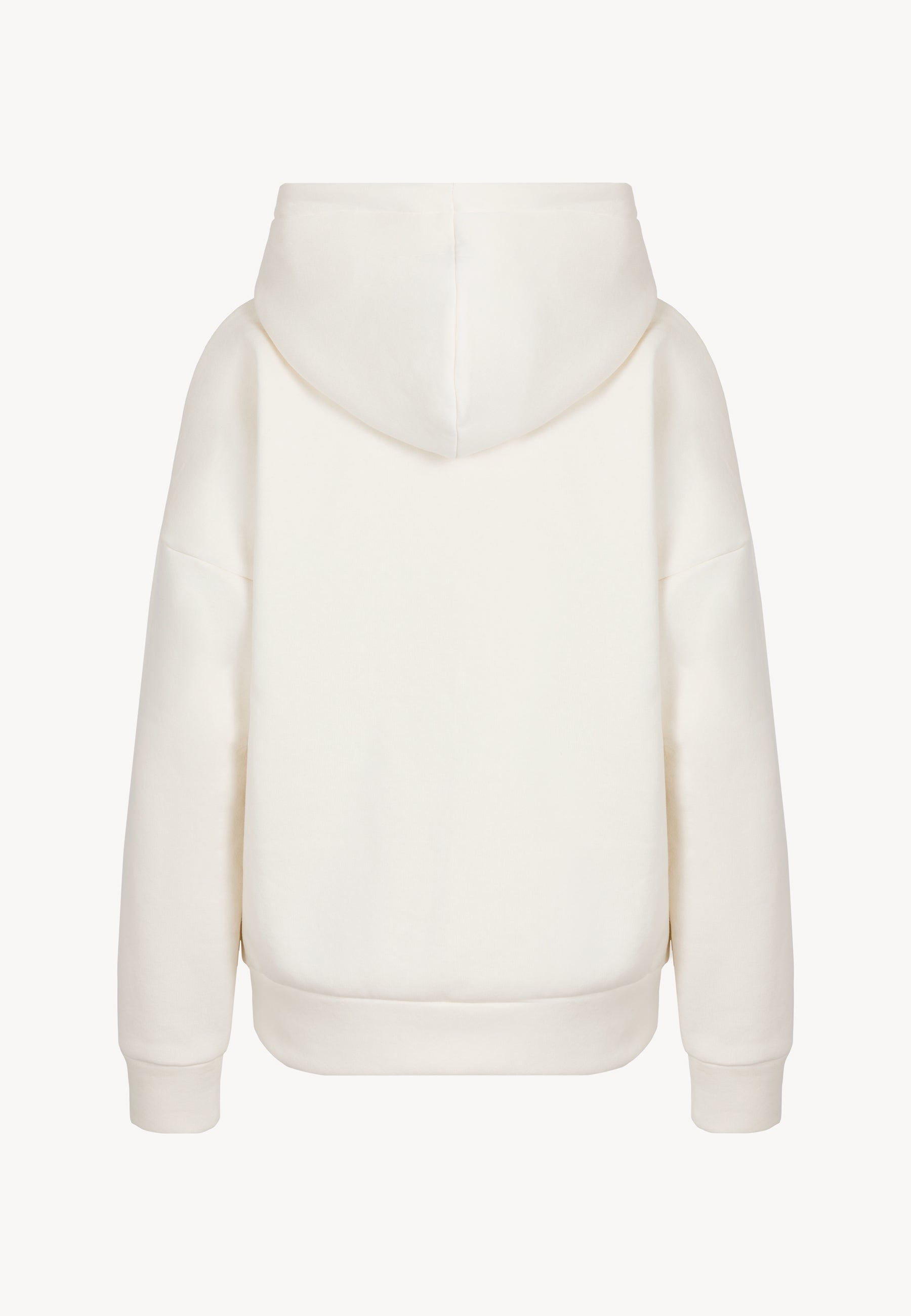 Tył kremowej bluzy z kapturem LINDI.