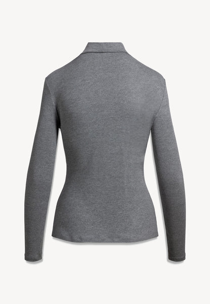 Szary longsleeve z marszczeniem LOMEA