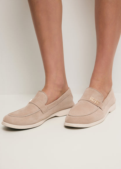 Beżowe mokasyny z miękkiego zamszu LORETTE