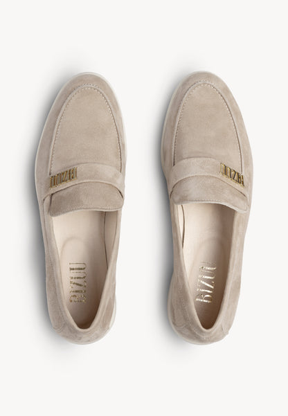 Beżowe mokasyny z miękkiego zamszu LORETTE