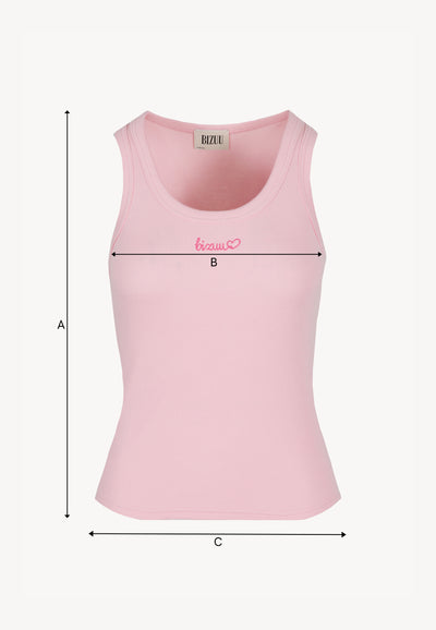 Różowy top z haftem bizuu LOVIE