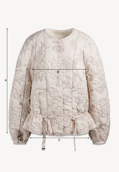 Kremowa pikowana kurtka LUCISSE w kwiatowy print