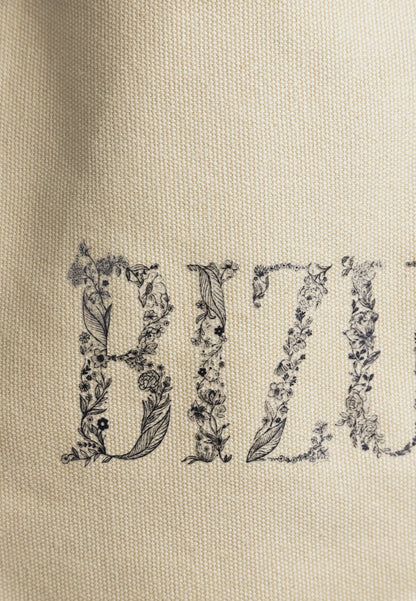 Beżowa bawełniana torba z logo LUNE