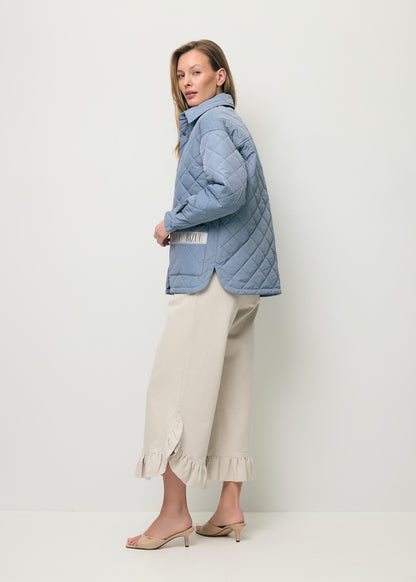 Błękitna kurtka pikowana damska oversize MARIN