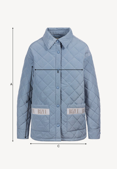 Błękitna kurtka pikowana damska oversize MARIN
