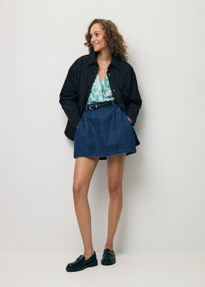 Niebieskie kopertowe body w kwiaty ALIBA