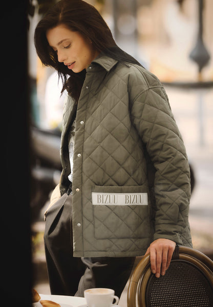Kurtka pikowana damska oversize MARIN khaki