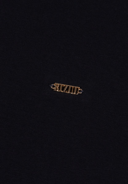 Czarny T-shirt damski z poduszkami MELISA