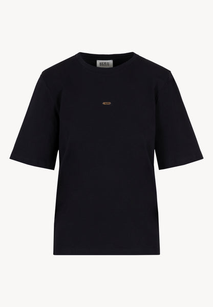 Czarny T-shirt damski z poduszkami MELISA