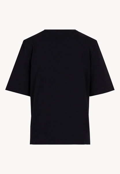 Czarny T-shirt damski z poduszkami MELISA