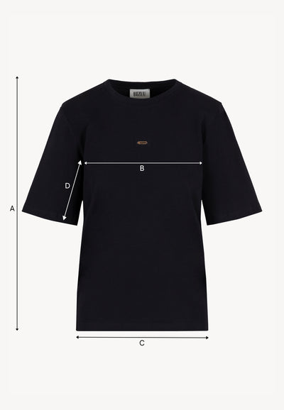 Czarny T-shirt damski z poduszkami MELISA