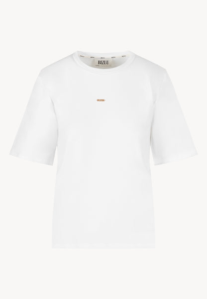 Kremowy T-shirt damski z poduszkami MELISA