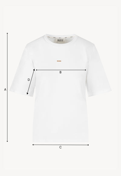 Kremowy T-shirt damski z poduszkami MELISA